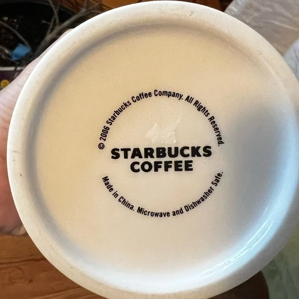 2006 Starbucks Golf Ball Coffee Mug Tea Cup Textured Dimples Green Cup‎ 16 Oz